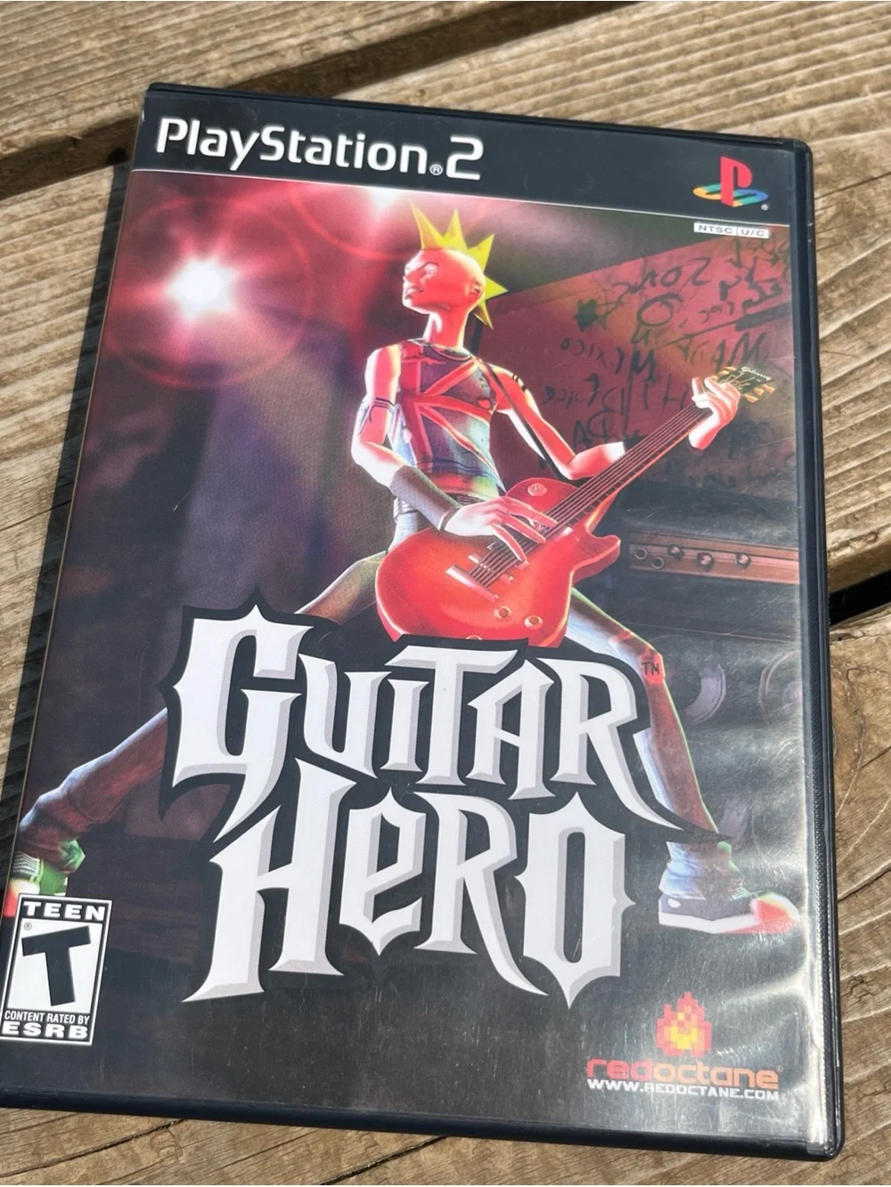Sony PlayStation 2 Guitar Hero with Red Guitar Artwork